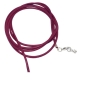 Preview: Lederband Rundschnur Rindleder 2mm fuchsia beere gefärbt mit 1x Verschluss silberfarbig 1m