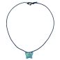 Preview: Kette Kinderkette Schmetterling Kunststoff hellblau mit Schliff Kordel dunkelblau 42cm