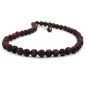 Preview: Kette 8mm Kunststoffperlen Barockperlen rot-schwarz-marmoriert 42cm