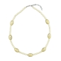 Preview: Kette 18x12mm Olive elfenbein-silberfarbig gesprenkelt Kunststoff 50cm