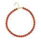 Preview: Kette 10mm Rundperle orange-schwarz-marmoriert Kunststoff 45cm