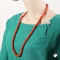Preview: Kette 10mm Rundperle orange-schwarz-marmoriert Kunststoff 80cm