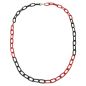 Preview: Kette 8mm Eloxalkette Anker weit rot-schwarz Aluminium 60cm
