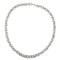 Preview: Kette 9mm Ankerkette rhodiniert diamantiert 50cm