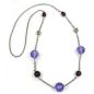Preview: Kette Facettenperle Kunststoff lila Alu-Ankerkette grau 100cm