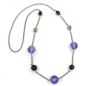 Preview: Kette Facettenperle Kunststoff lila Alu-Ankerkette grau 100cm