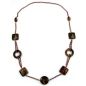 Preview: Kette Ringe Vierecke Kunststoff braunton Alu-Kette kupferfarben 90cm