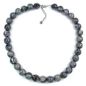 Preview: Kette 16mm Perlen Kunststoff grau-marmoriert 55cm