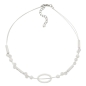 Preview: Kette Drahtkette 25x16mm Ring oval weiß transparent Kunststoff 42cm