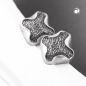 Preview: Clip Ohrring ca.27x29mm Kreuz abstrakt altsilberfarben Kunststoff