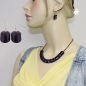 Preview: Ohrhaken Ohrhänger Ohrringe 37x15mm Schrägperle Kunststoff lila-seidig-glänzend