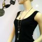 Preview: Kette 28mm Kunststoff Scheibe oliv seidig-glänzend Kordel oliv 90cm