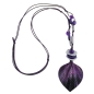 Preview: Kette 82x56mm Schuppenblatt Kunststoff lila marmoriert Kordel lila 95cm