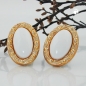 Preview: Clip Ohrring 30x21mm oval weiß mit Rahmen goldfarbig Kunststoff-Bouton