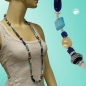 Preview: Kette blau-türkis-si-go Kunststoff Sonderlänge 110cm