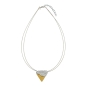 Preview: Kette 30x30x5mm Metall Anhänger Dreieck bicolor Draht 42cm