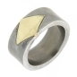 Preview: Ring Edelstahl mit Gravurplatte 585 Gold