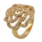 Preview: Ring mit weißen Zirkonias mit 3 Mikron vergoldet Ringgröße 58
