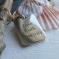 Preview: Anhänger Gravurplatte mit Lasergravur "Love Faith Positivity" rechteckig 28x20 Edelstahl