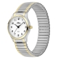 Preview: SELVA Damen Quarz Armbanduhr mit Edelstahlzugband bicolor, Zifferblatt weiß Ø 27mm