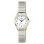 Preview: SELVA Damen Quarz Armbanduhr mit Edelstahlzugband bicolor, Zifferblatt weiß Ø 27mm
