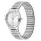 Preview: SELVA Damen Quarz Armbanduhr mit Zugband Zifferblatt silber Ø 27mm