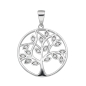 Preview: Anhänger 20mm Baum des Lebens mit Zirkonias poliert Silber 925