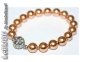 Preview: Armband Perlen 10mm champagne 19cm