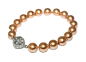 Preview: Armband Perlen 10mm champagne 19cm