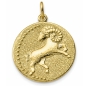 Preview: Anhänger Sternzeichen Widder Relief rund 18mm 8Kt 333 GOLD