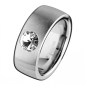 Preview: Ring aus Edelstahl 10mm mit Zirkonia crystal