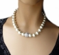 Preview: Collier Perlenkette weiss 14mm