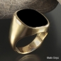Preview: Siegelring antike Platte Onyx 19x17mm 750 Gold