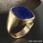 Preview: Siegelring antike Platte Lapis Lazuli 19x17mm 750 Gold