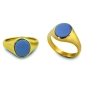Preview: Siegelring ovale Platte Lagenstein 10,5x9mm 750 Gold