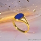 Preview: Siegelring ovale Platte Lapis Lazuli 10,5x9mm 750 Gold