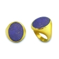 Preview: Siegelring ovale Platte Lapis Lazuli 21x16,5mm 750 Gold