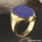 Preview: Siegelring ovale Platte Lapis Lazuli 21x16,5mm 750 Gold