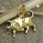 Preview: Anhänger 16x23mm Stier bicolor rhodiniert 9Kt GOLD