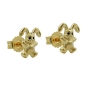 Preview: Ohrstecker Ohrring 7x6mm kleiner Hase matt-glänzend 9Kt GOLD