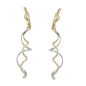 Preview: Ohrbrisur Ohrhänger Ohrringe 43x7mm 2 Spiralen bicolor mit Weißgold 9Kt GOLD