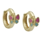 Preview: Creole 12x7mm Klappscharnier Schmetterling pink-blau lackiert 9Kt GOLD