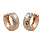Preview: Creole 12x5mm Klappscharnier bicolor rhodiniert diamantiert 9Kt Rotgold