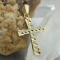 Preview: Anhänger 15x11mm Kreuz diamantiert 9Kt GOLD