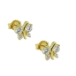 Preview: Ohrstecker Ohrring 6x6mm Schmetterling mit 4 Zirkonias 9Kt GOLD