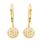Preview: Ohrbrisur Ohrhänger Ohrringe 25x9mm Blume des Lebens 9Kt GOLD