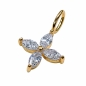Preview: Anhänger, kleine Blüte 7mm, 4x Zirkonia, 9Kt GOLD