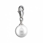 Preview: Silbereinhänger Charm Muschelkernperle weiß 10mm