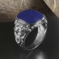 Preview: Siegelring antike Platte Lapis Lazuli 16,5x14,5 mm 925 Silber