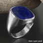Preview: Siegelring antike Platte Lapis Lazuli 19x17mm 925 Silber